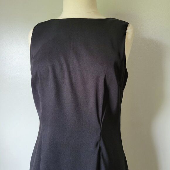 WORN ONCE AGB BLACK SABRINA NECK SHIFT DRESS AUDREY HEPBURN STYLE SZ 12 / L - Picture 2 of 15